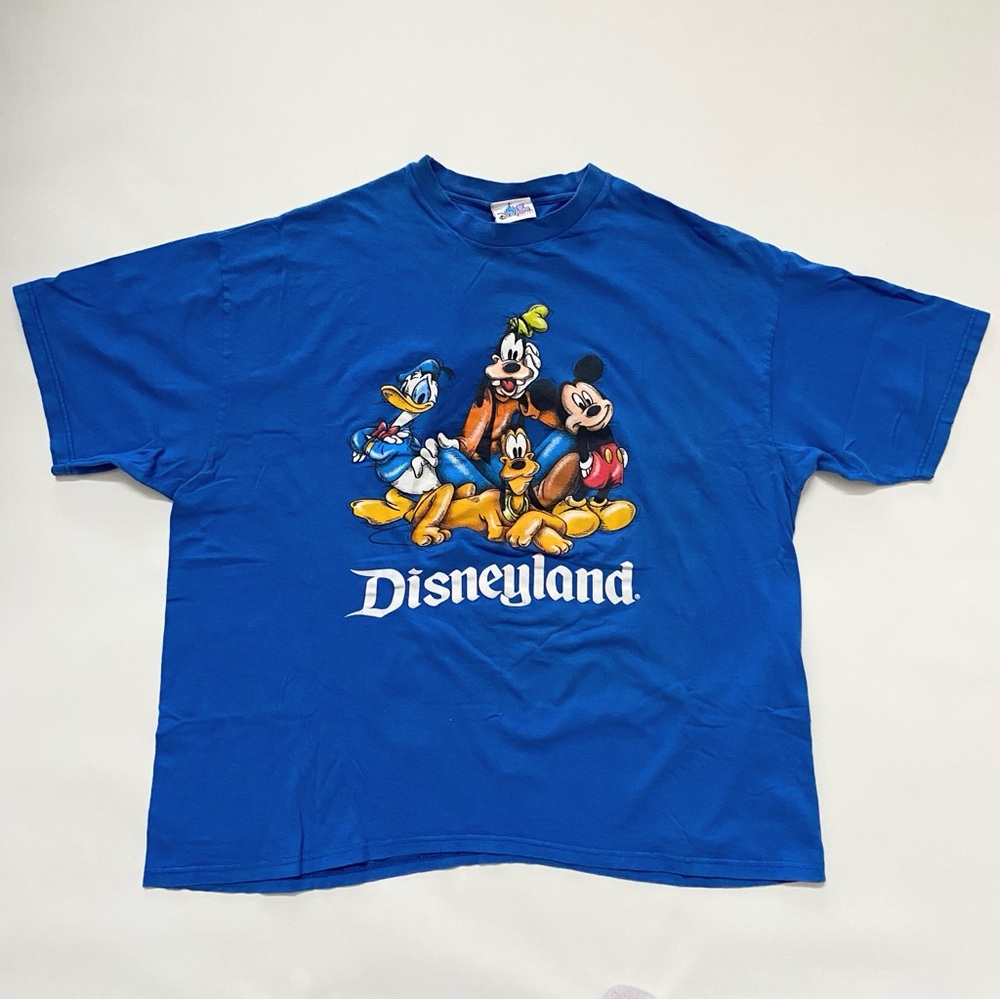 Vintage Disneyland Mickey Mouse Friends Blue Tshirt, men’s XXL